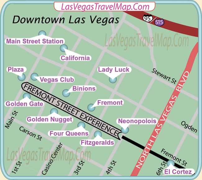 Las Vegas Downtown Map 