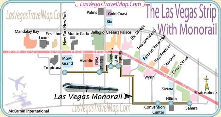 Official Route Monorail Map Of The Las Vegas Monorail | vlr.eng.br
